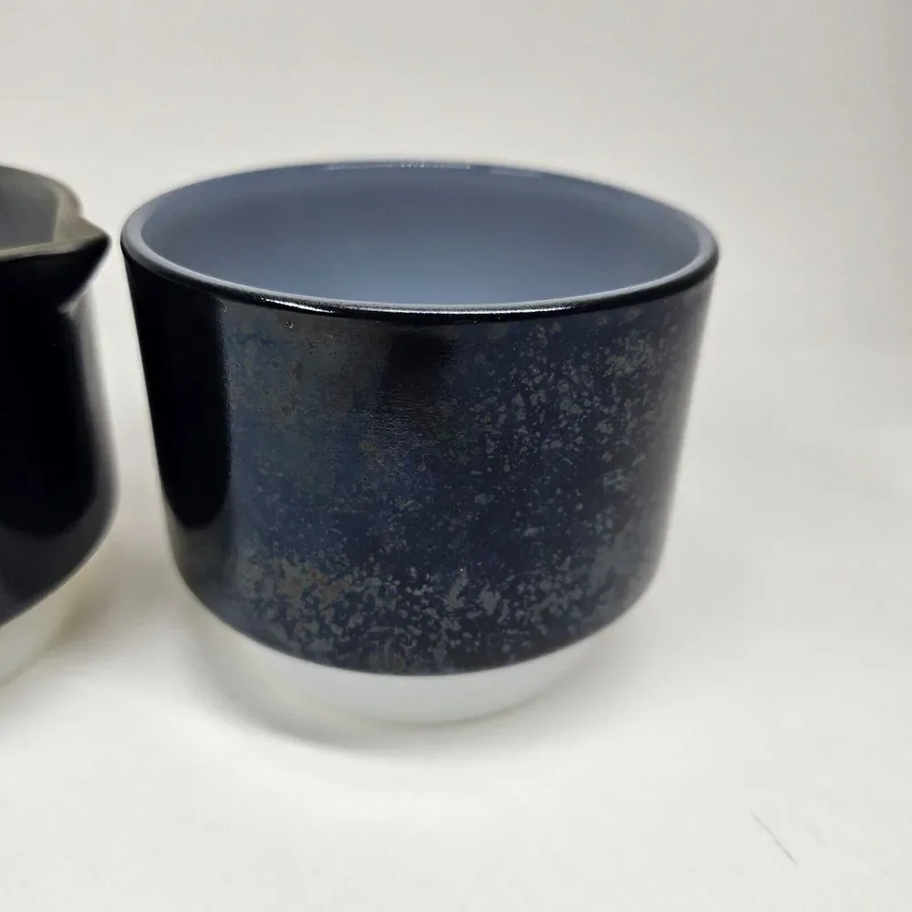 Anchor Hocking Creamer & Sugar Bowl Brown Milk Glass Vintage